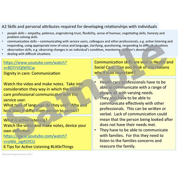 btec health and social care level 3 unit 3 p2